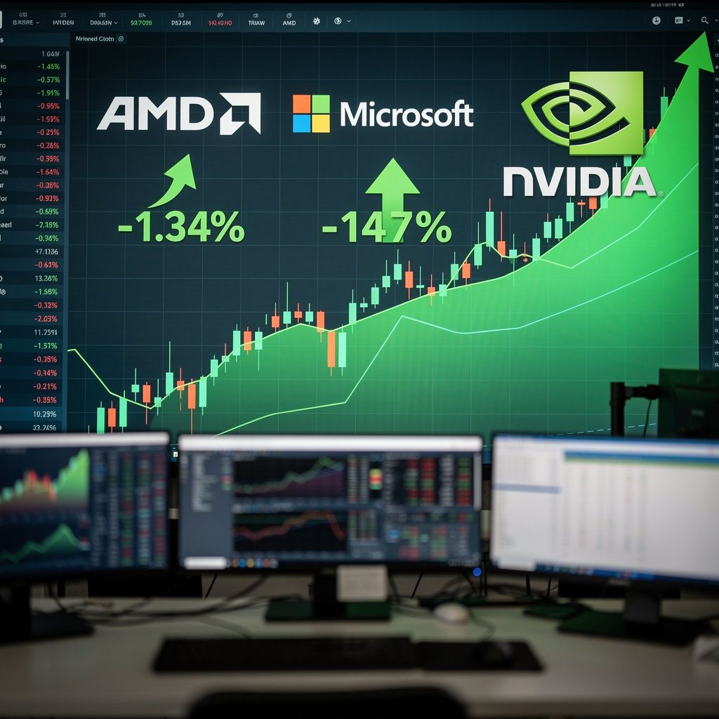 华尔街顶级分析师看好AMD、微软、英伟达长期前景