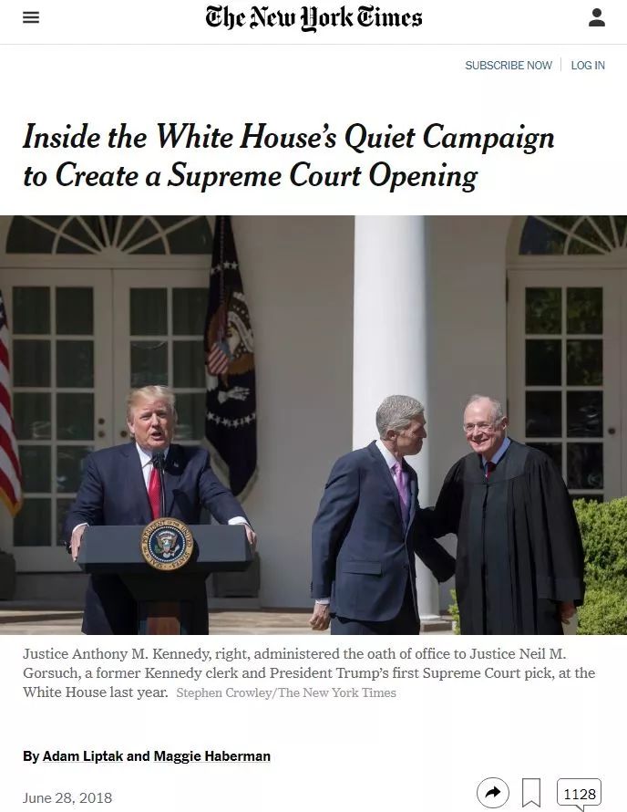 特朗普公布大法官人选，再谈肯尼迪退休和背后的利益纠葛