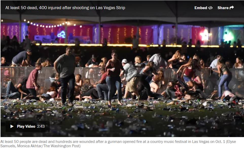 图姐 | 美国史上最大枪击事件！58人死亡515人受伤，拉斯维加斯音乐会成屠杀场！