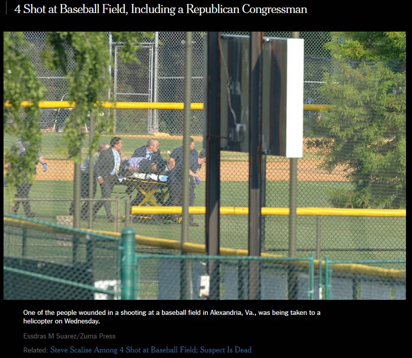 今年第154起大规模枪击案，共和党党鞭遭枪击 | 图姐