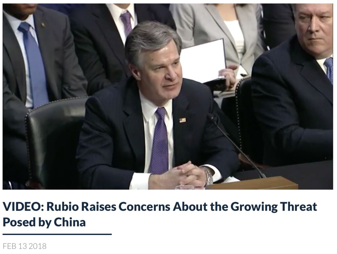 FBI局长：中国学生学者威胁国家安全，这是两个社会的对抗