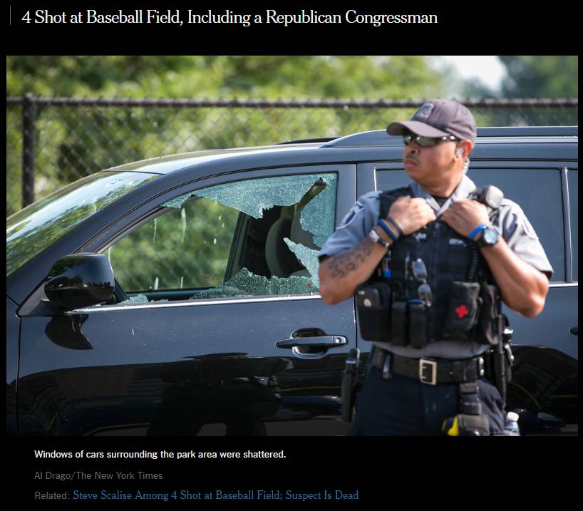 今年第154起大规模枪击案，共和党党鞭遭枪击 | 图姐