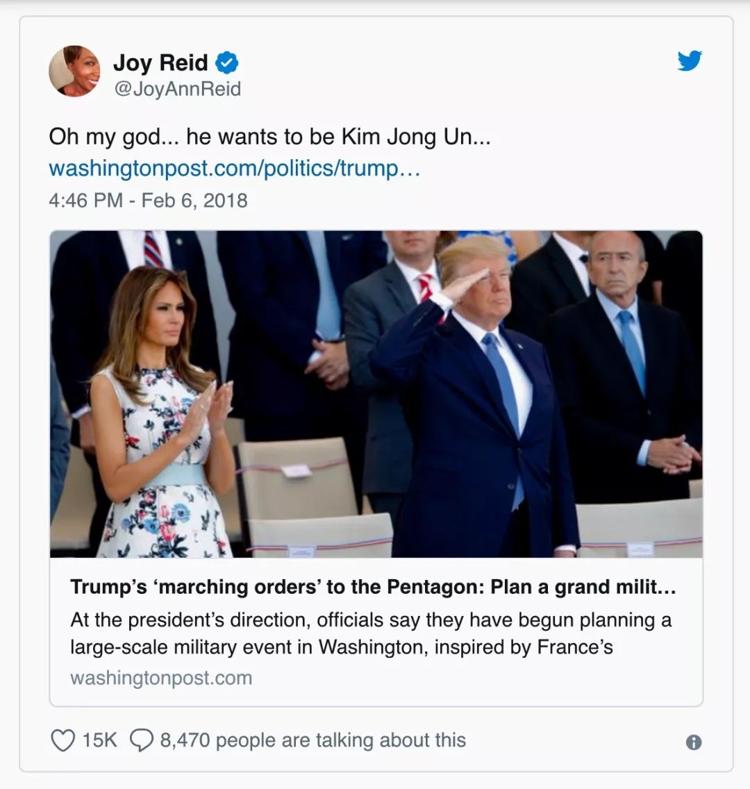 川普总统要“法式阅兵”,美国网民的脑洞又关不住了! 川普总统要“法式阅兵”,美国网民的脑洞又关不住了!