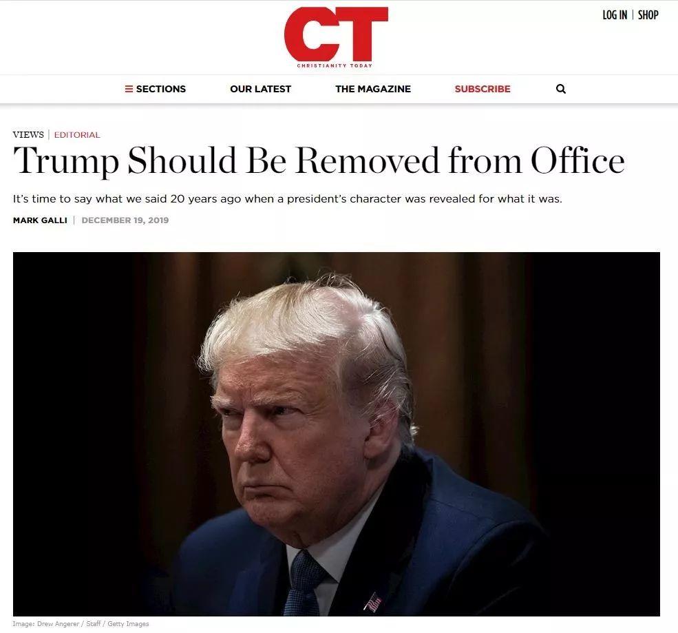 《今日基督教》社论：特朗普应该下台