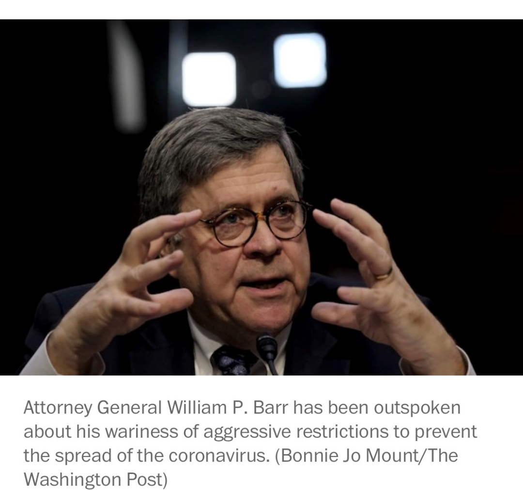 为效忠特朗普出奇招，司法部长要联邦检察官监督州长怎样应对疫情？