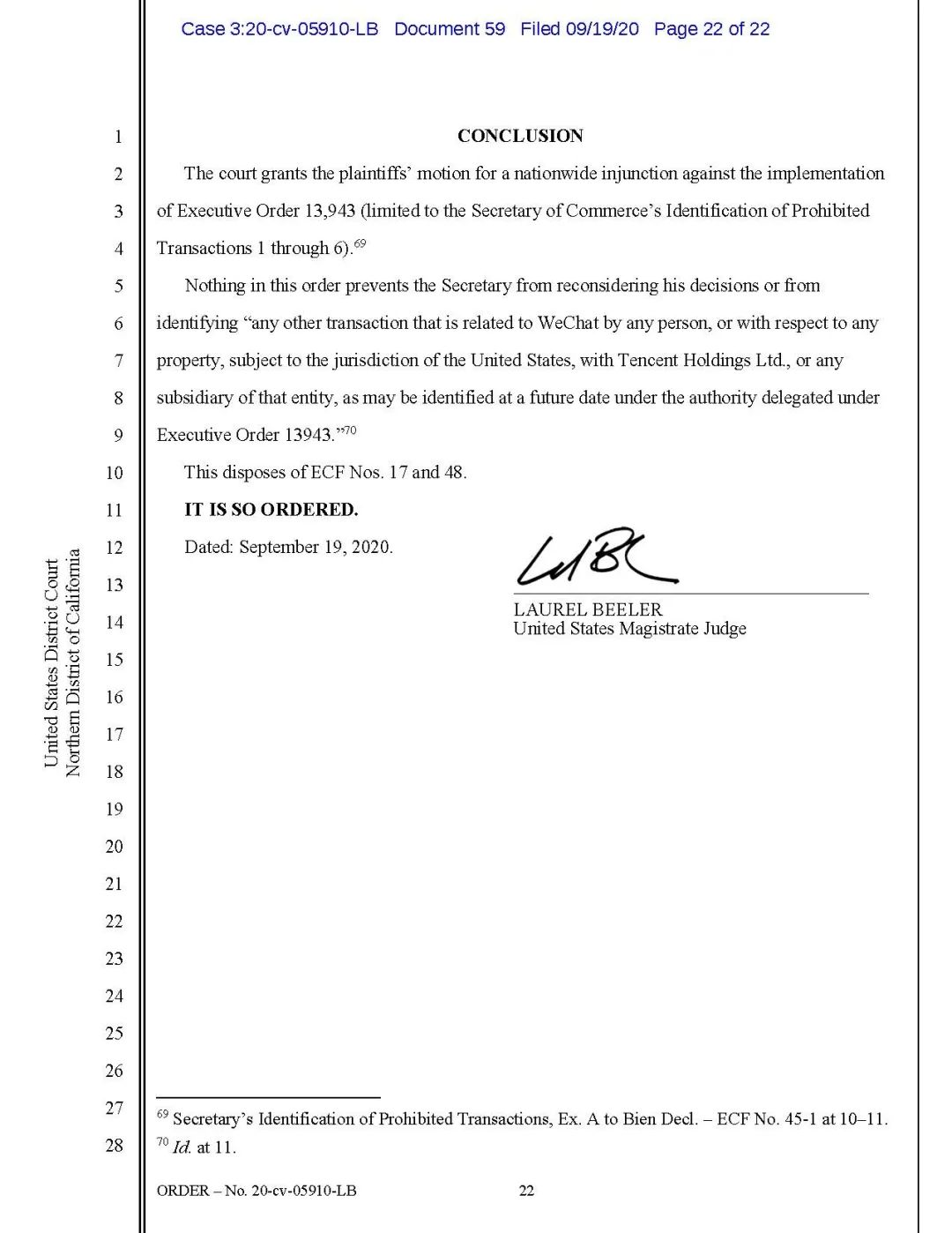 华人状告特朗普初战报捷,联邦法官叫停政府”微信禁令“ 华人状告特朗普初战报捷,联邦法官叫停政府”微信禁令“