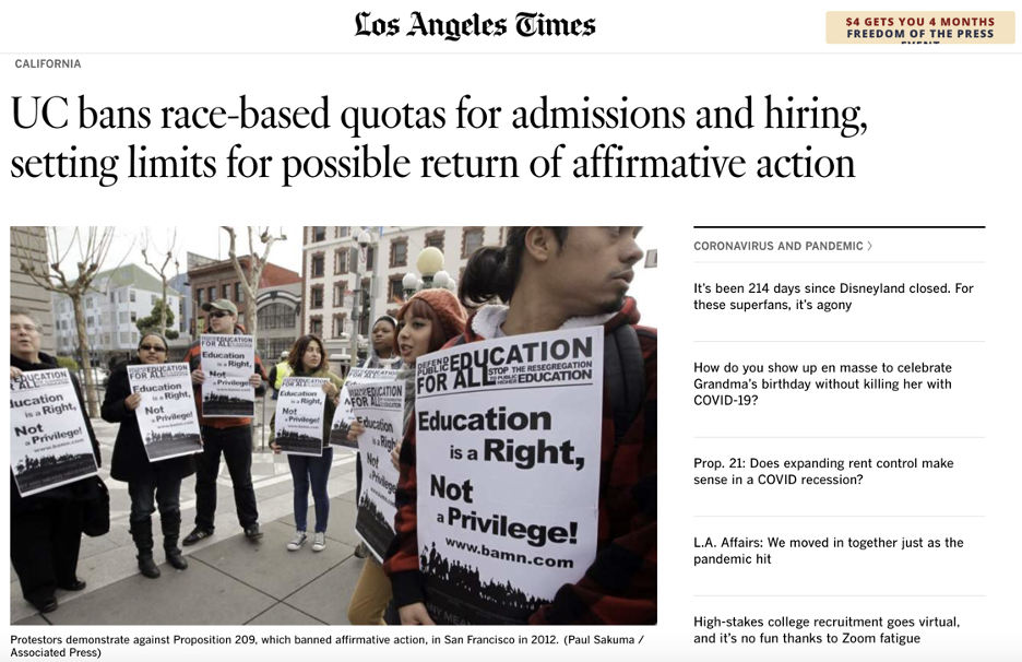 最新民调:加州第16号提案进入最后关键时刻,支持和反对者旗鼓相当 最新民调:加州第16号提案进入最后关键时刻,支持和反对者旗鼓相当